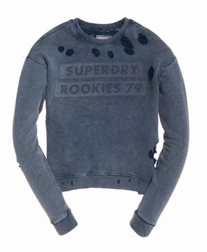 Superdry Distress Boxy Női Pulóver Kék | EZXIG1368